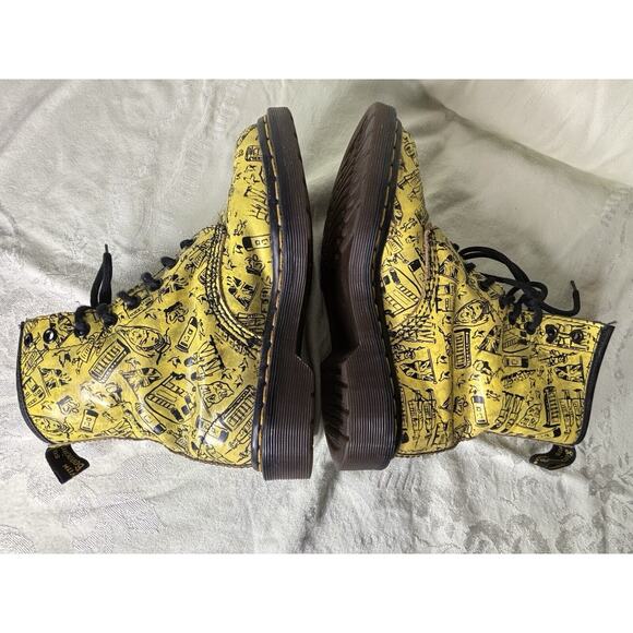 DOC DR. MARTENS YELLOW LONDON ICONS BOOTS SIZE 3 US 5 EU 36 RARE VINTAGE 1996 - Picture 6 of 12